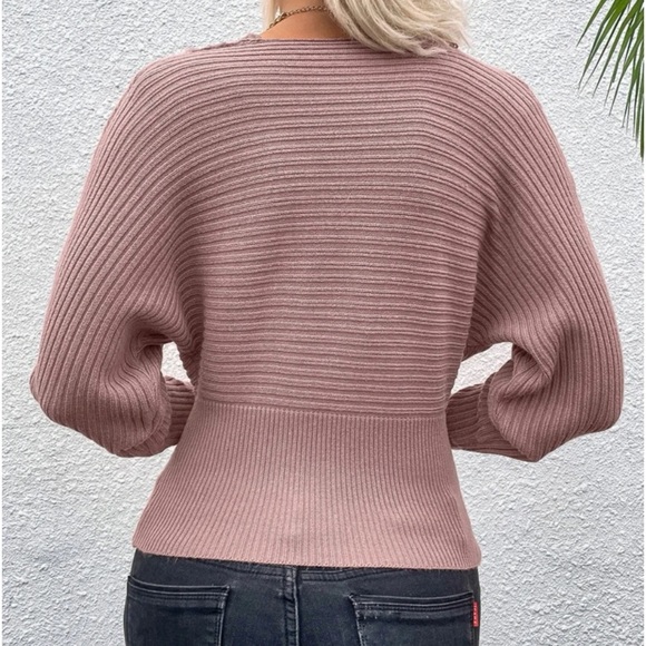 New wrap contrast lace sweater - Picture 5 of 6